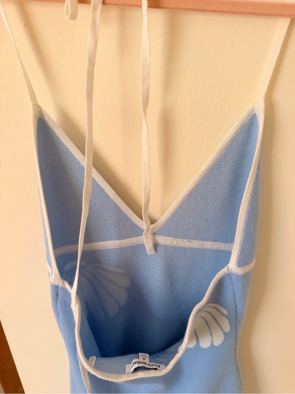 Light Blue Shell-Print Mini Dress - Picture 6 of 9